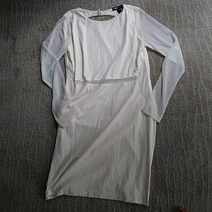 Express White Cocktail Dress with mesh cutouts